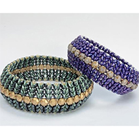 SuperDuo Duets Honeycomb Bangle, A Free Pattern by Katie Dean