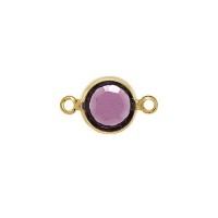 6.3mm Swarovkski Amethyst on Gold Colour Channel, Pack of 4