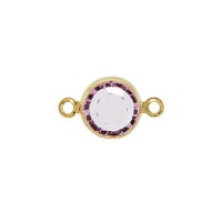 6.3mm Swarovkski Light Amethyst on Gold Colour Channel,  Pack of 4