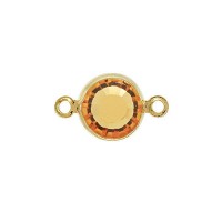 6.3mm Swarovkski Topaz on Gold Colour Channel,  Pack of 4
