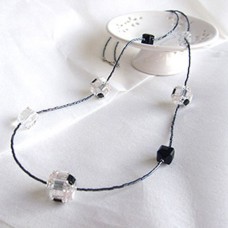 Tila Hematite Line Necklace, A Free Pattern from Miyuki