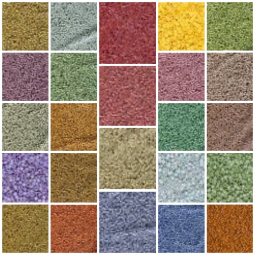 Glazed Miyuki 11/0 Delica collection - 38 colours, 5.2g of each