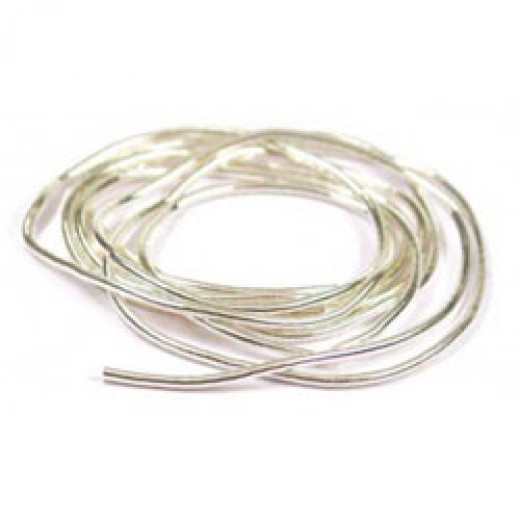 French Wire / Gimp, 0.8mm outer, 0.65mm inner. Silver Plated, 70cm length German quality.