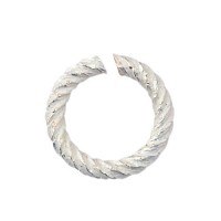 Non Tarnish Silver 18 Gauge Spiral Chain Maille Ring, I.D 3.18mm, 64 Pcs, A316-18S-10-04