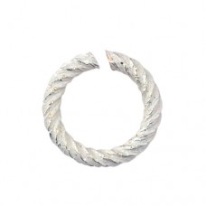 Non Tarnish Silver 18 Gauge Spiral Chain Maille Ring, I.D 3.57mm, 55 Pcs, A316-1...