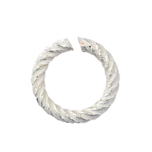 Non Tarnish Silver 18 Gauge Spiral Chain Maille Ring, I.D 5.55mm, 40 Pcs, A316-18S-10-09