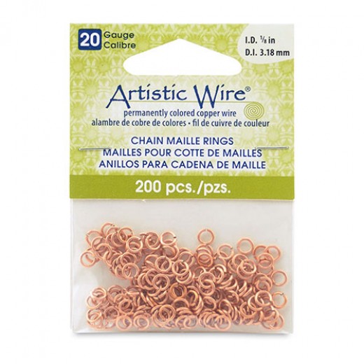 Natural 20 Gauge Chain Maille Ring, I.D 3.57mm, 180 Pcs, A314-20-10-05