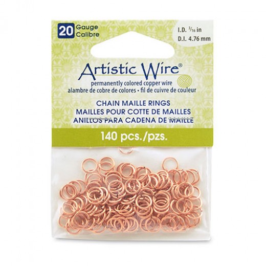 Natural 20 Gauge Chain Maille Ring, I.D 4.37mm, 150 Pcs, A314-20-10-07