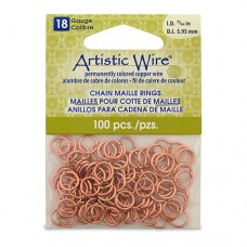 Natural 18 Gauge Chain Maille Ring, I.D 5.9mm, 100 Pcs