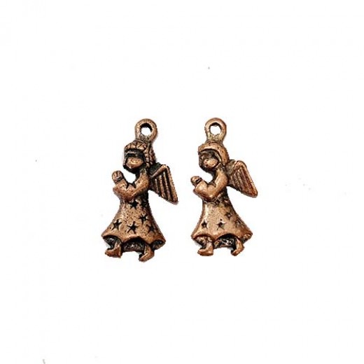 Angel Charm, Copper Colour, Pack of 2