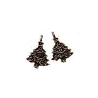 Christmas Tree Charm, 20mm, Copper Colour