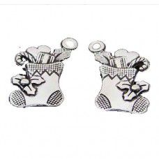 Stocking Charms, Vintage Style, Pack of 2, Silver