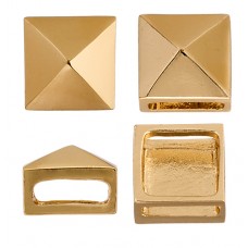10 x 13mm Gold Square Slider, Pack of 2