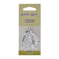 37 x 37mm Beadalon Aluminium Fabric, Silver, Pack of 4