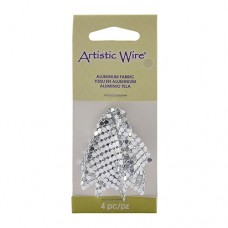 37 x 37mm Beadalon Aluminium Fabric, Silver, Pack of 4