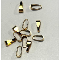 Medium Pendant Bails, 10mm, Gold Colour, 12 Pack. Medium Pendant Bails, 10mm, Gold Colour, 12 Pack.