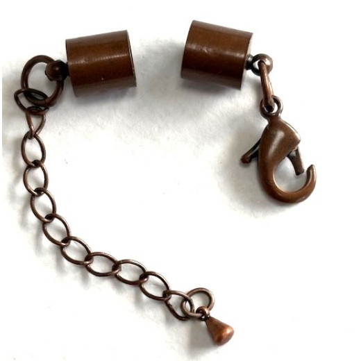 Glue in Cord Ends, Large.Complete clasp. 10 x 11mm,Copper Colour, Glue in Cord Ends, Large.Complete clasp. 10 x 11mm,Copper Colour,