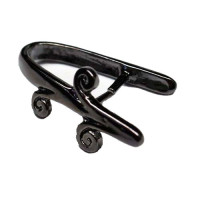 Large single Pinch Bail with Leaf Scroll decoration. Measures 18 x 7mm, Black Colour. Large single Pinch Bail with Leaf Scroll decoration. Measures 18 x 7mm, Black Colour.