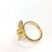 Butterfly Bezel Ring Base, Adjustable, Gold Colour, Pack of 10