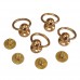 Pull Ring Rivets, Set of 4 Rings, Light Gold, Mobile Phone/Tablet/Handbag Accessories