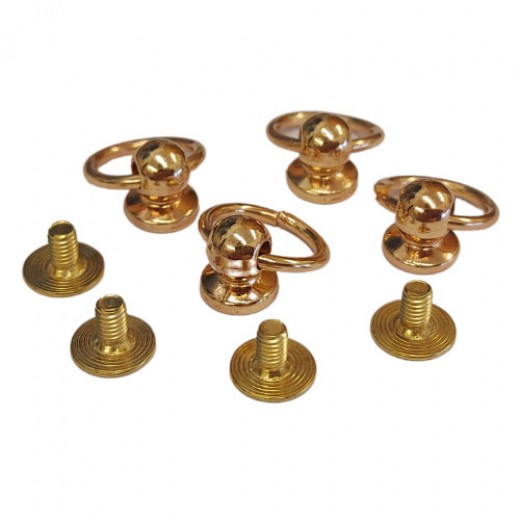 Pull Ring Rivets, Set of 4 Rings, Light Gold, Mobile Phone/Tablet/Handbag Accessories