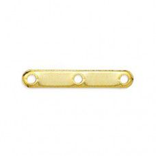 Beadalon 318A-005 3 Hole Spacer Bar, 19mm, Gold Plated, 18 Pieces