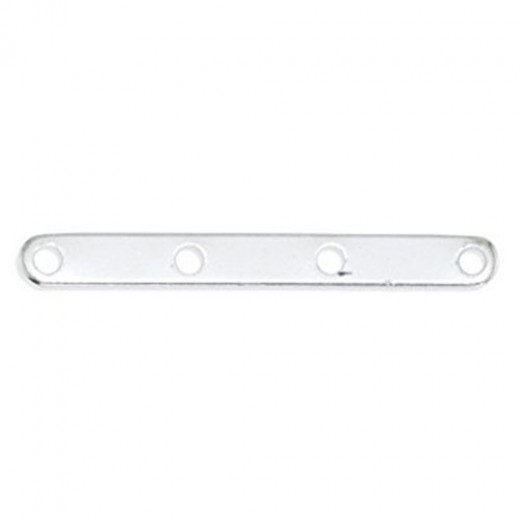 Beadalon 318B-013 4 Hole Spacer Bar, 28.6mm, Silver Plated, 18 Pieces