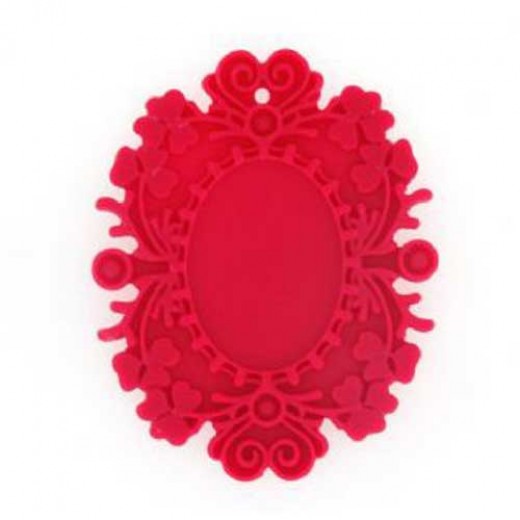 38mm Large Resin Flat Back, Fuschia