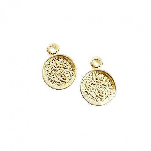 12mm Round Bezels, Champagne Gold, Pack of 2