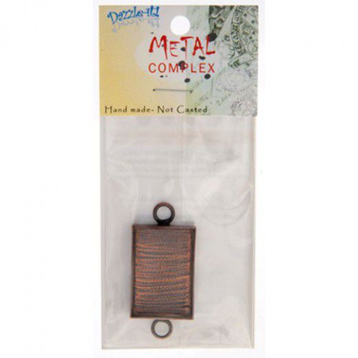 100% Antique Copper Handmade Bezel, Rectangle Link, Use with Interchangeable Bracelet