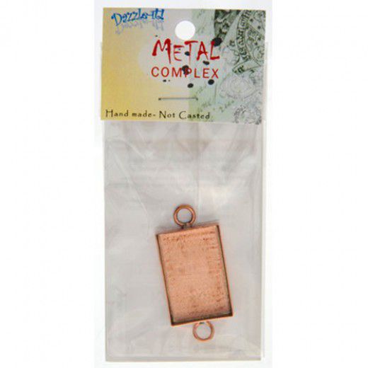 100% Copper Handmade Bezel, Rectangle Link, Use with Interchangeable Bracelet