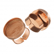 100% Copper Handmade Bezel, Round Ring, 23mm