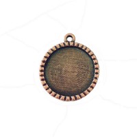 Scalloped 31 x 36mm Round Bezel, Antique Copper colour