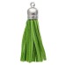 Faux Suede Tassel, Green with silver Cap