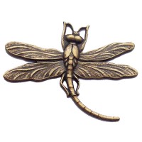 Antique Brass Dragonfly Component Link Drop Pendant, Kabela Designs, Vintage Style, 46mm x 34mm, 1 piece