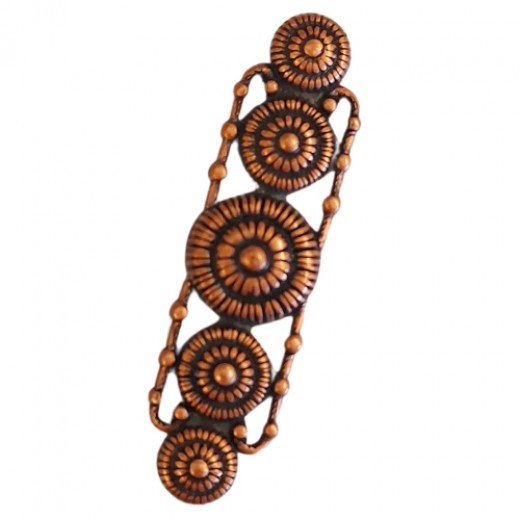 Kabela Antique Copper Concentric Circles Bar Component, 48mm x 12mm