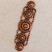 Kabela Antique Copper Concentric Circles Bar Component, 48mm x 12mm