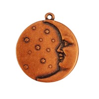 Kabela Antique Copper Man In The Moon Charm, 17mm