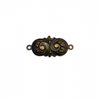 Kabela Swirls Connector, Antique Brass, 9 x 18mm