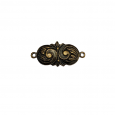 Kabela Swirls Connector, Antique Brass, 9 x 18mm