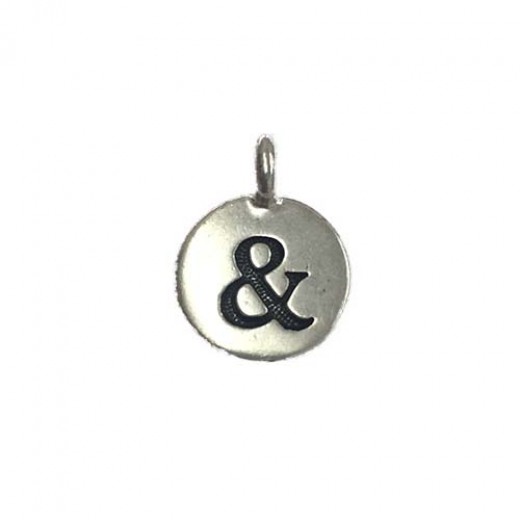 Ampersand Tag Charm, 12mm