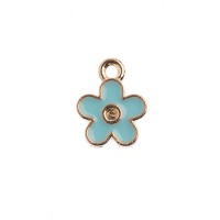 10 x 12mm Flower Charms, Blue, Pack of 10