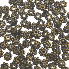 Brass Beaded / Flower Spacer Beads, Pack of 100