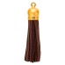 Faux Suede Tassel, Brown with Gold Cap