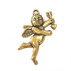 Gold Colour Cupid Pendant Charm, Pack of 5