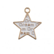 18 x 16 mm Rose Gold Framed Star with 'Dream', pack of 8 pcs