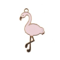35 x 6mm Flamingo Charms, Pink, Pack of 8