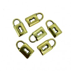 Padlock Charms, Gold Colour, 8 x 14mm, Pack of 6