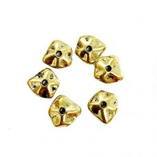 Wavy Spacer Beads, Gold Colour, 12.5 x 12mm, Pack of 6