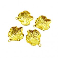 Leaf Charms, Gold Colour, 22 x 28mm, Pack of 4